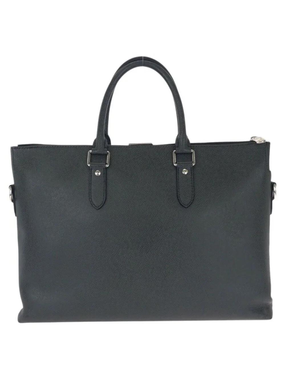 Louis Vuitton Taiga Anton Black Silver Leather Business Briefcase